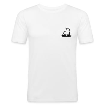 Staffbull Figur - Männer Slim Fit T-Shirt - Weiß - Vorne - Nik (191cm)