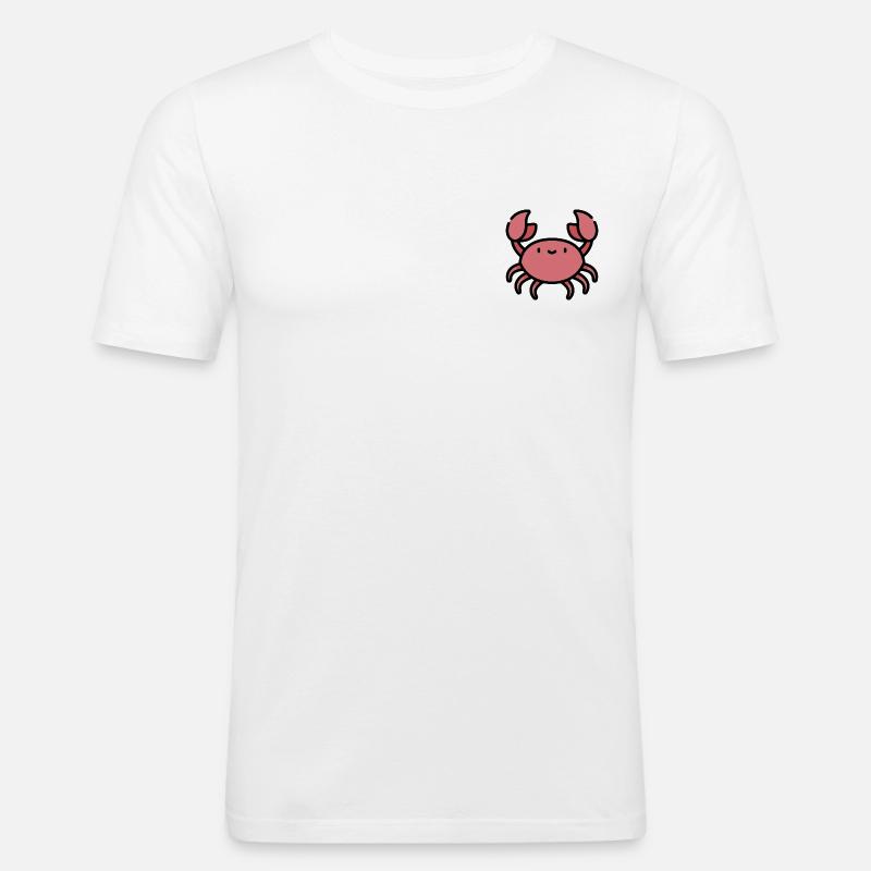 Krabbe Krebs Geschenk Idee - Männer Slim Fit T-Shirt - Weiß