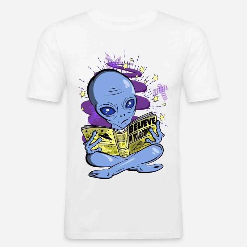 Alien - Glaube an dich selbst - Männer Slim Fit T-Shirt - Weiß