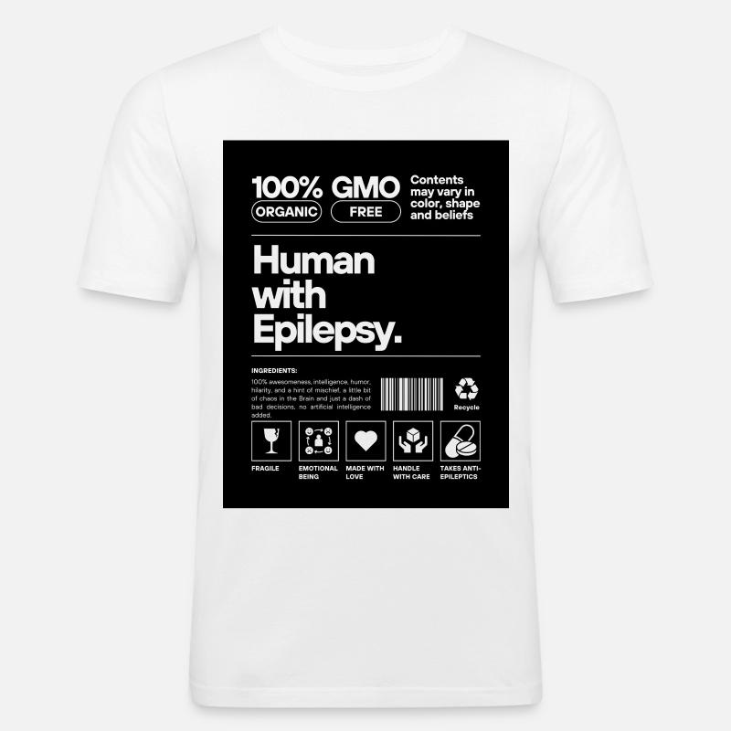 Human with Epilepsy - Men's Slim Fit T-Shirt - white