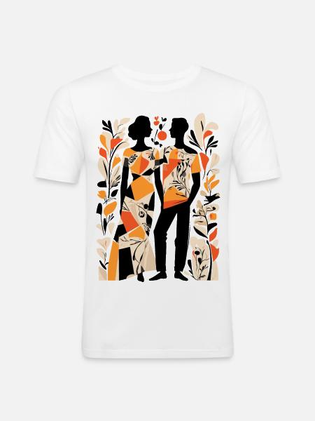 Abstract Art Man and Woman - Men's Slim Fit T-Shirt - white