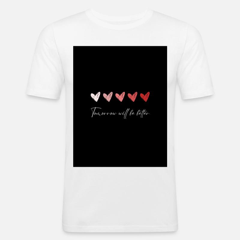 Herzen der Hoffnung mit einer positiven Botschaft - Männer Slim Fit T-Shirt - Weiß