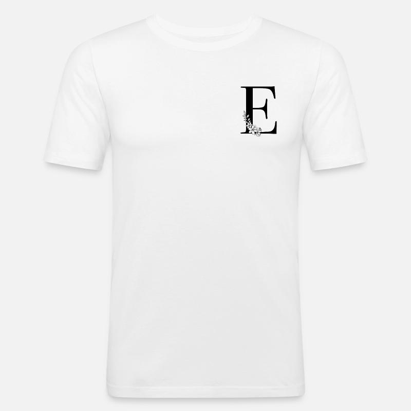 Buchstabe E - Männer Slim Fit T-Shirt - Weiß