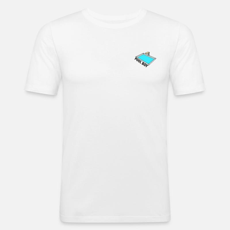 Pool Boy - Pool Junge - Design - Männer Slim Fit T-Shirt - Weiß