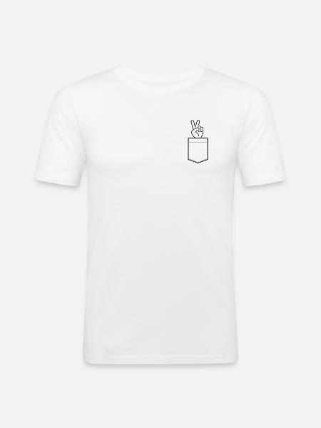 Moin in der Tasche - Männer Slim Fit T-Shirt - Weiß