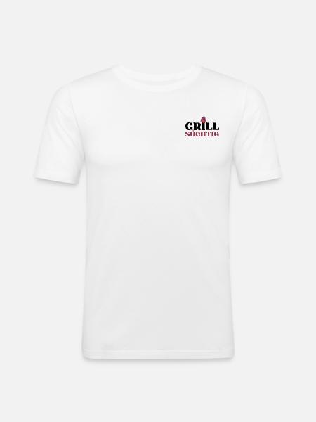 GRILLSÜCHTIG (1) - Männer Slim Fit T-Shirt - Weiß