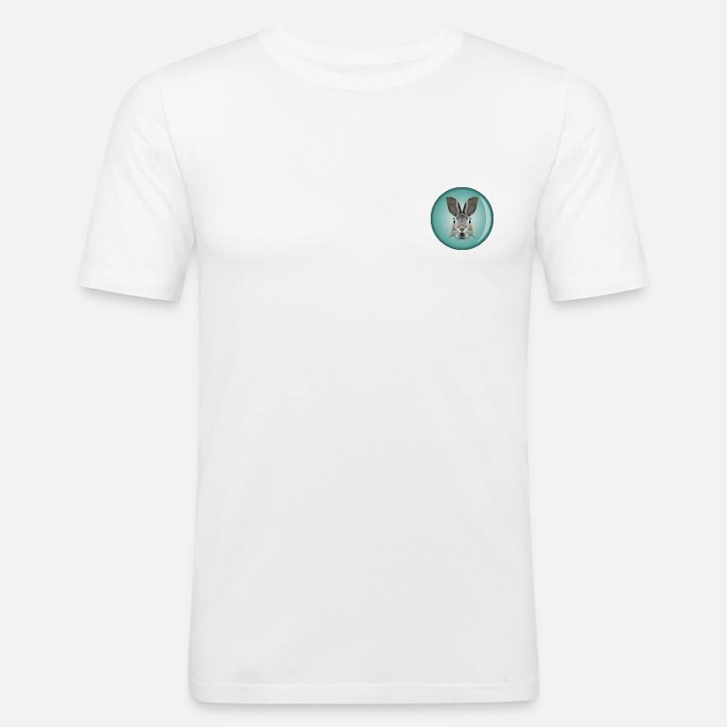 Hasenköpfchen - Männer Slim Fit T-Shirt - Weiß