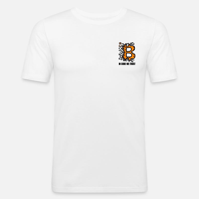 Bitcoin Krypto Kryptowährung Geschenkidee Crypto - Männer Slim Fit T-Shirt - Weiß