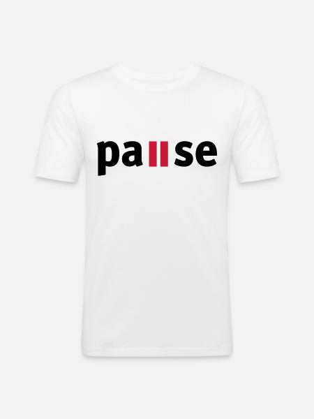 Pause - Men's Slim Fit T-Shirt - white