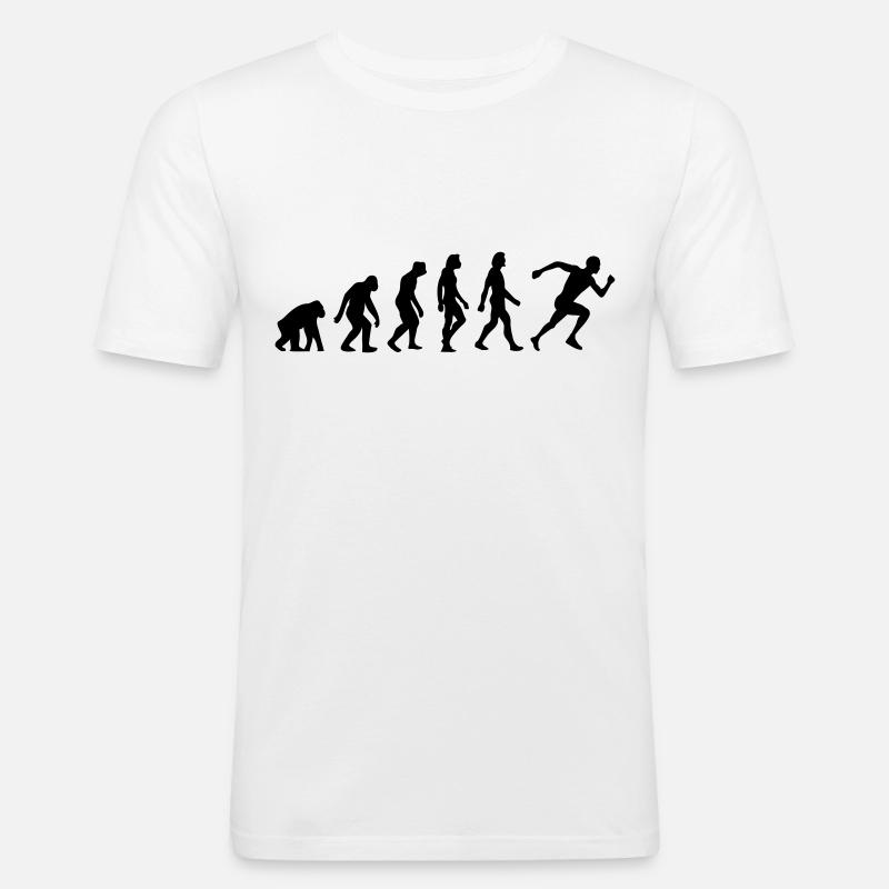 L évolution de la course - T-shirt près du corps Homme - blanc