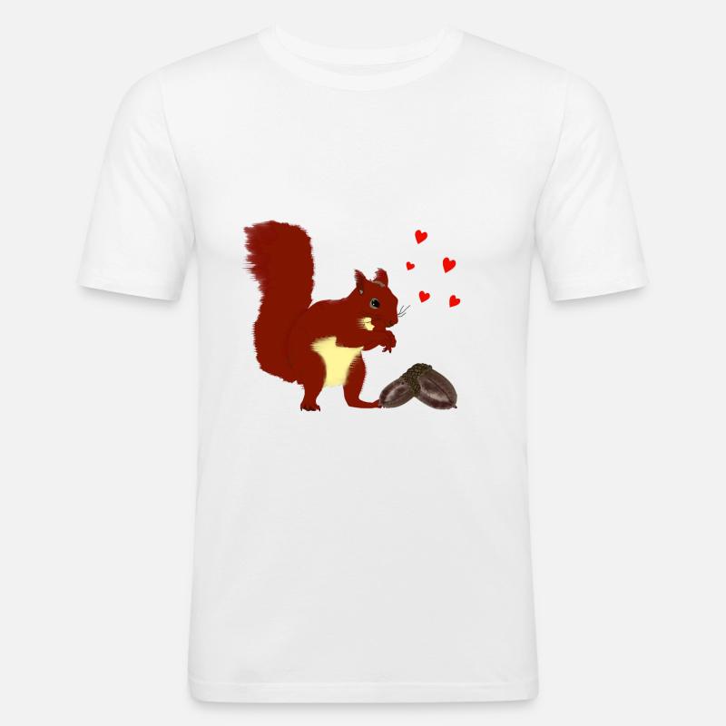 Eichhörnchen - Männer Slim Fit T-Shirt - Weiß