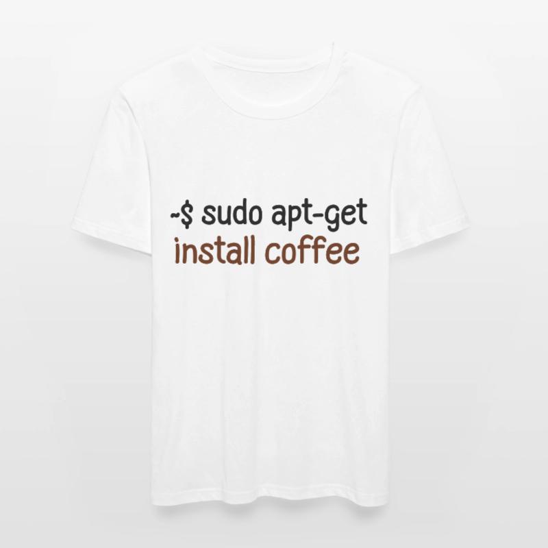 Programmeur de café Tux Linux Coding Sort T-shirt près du corps Homme