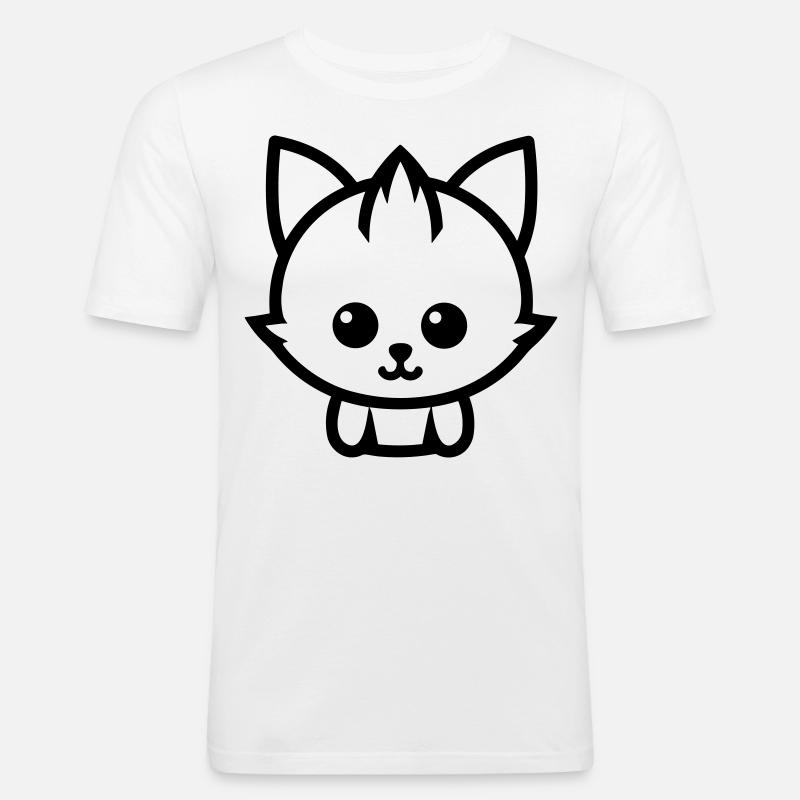 Fuchs - Männer Slim Fit T-Shirt - Weiß