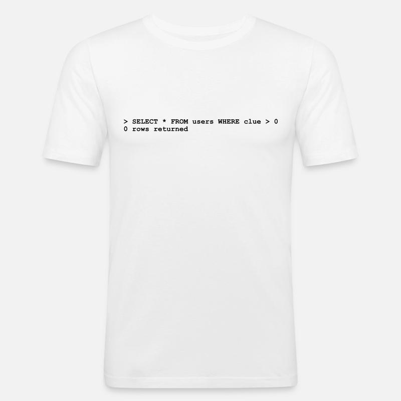 NERD HUMOR: Ahnungslosigkeit! - Männer Slim Fit T-Shirt - Weiß
