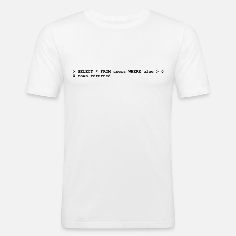 NERD HUMOR: Ahnungslosigkeit! - Männer Slim Fit T-Shirt - Weiß