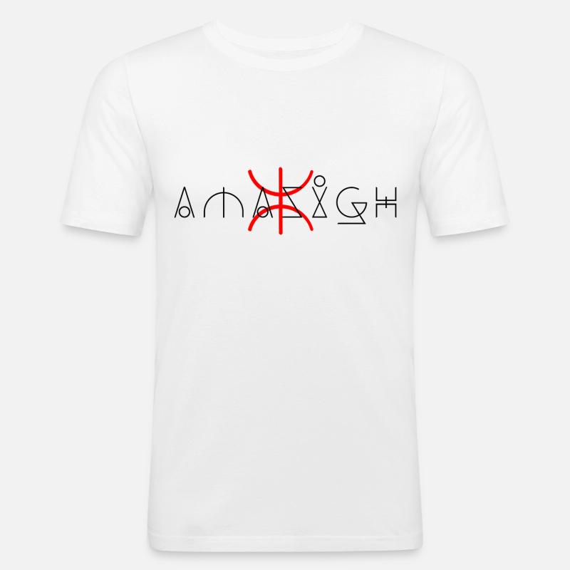 Amazigh - Männer Slim Fit T-Shirt - Weiß