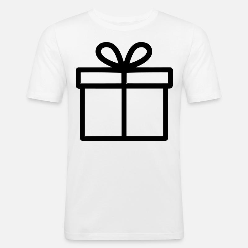 Kleine Geschenkbox - Männer Slim Fit T-Shirt - Weiß