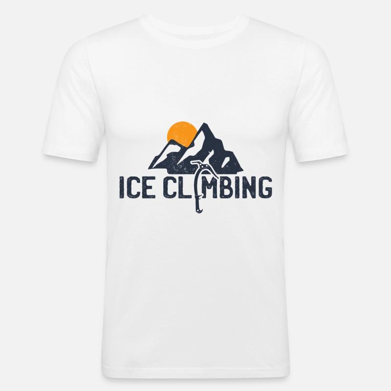 Eisklettern Eiskletterer - Männer Slim Fit T-Shirt - Weiß