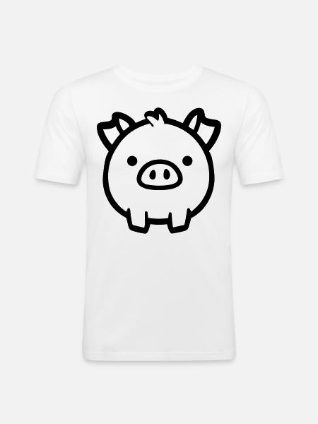 pig - Men's Slim Fit T-Shirt - white