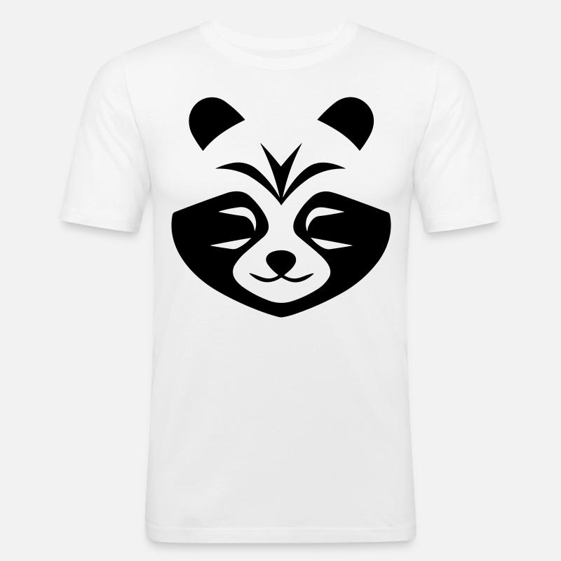 Panda-Kopf - Männer Slim Fit T-Shirt - Weiß