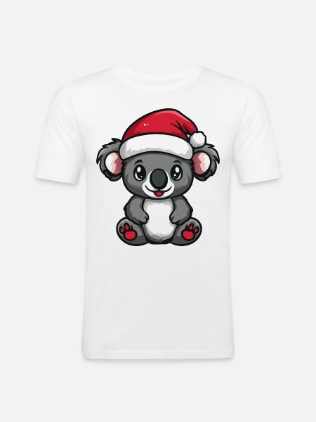 Koala Christmas Cute - Men's Slim Fit T-Shirt - white