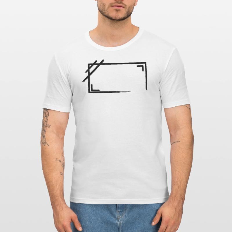 Weathered Rectangular Frame Strokes Men's Slim Fit T-Shirt
