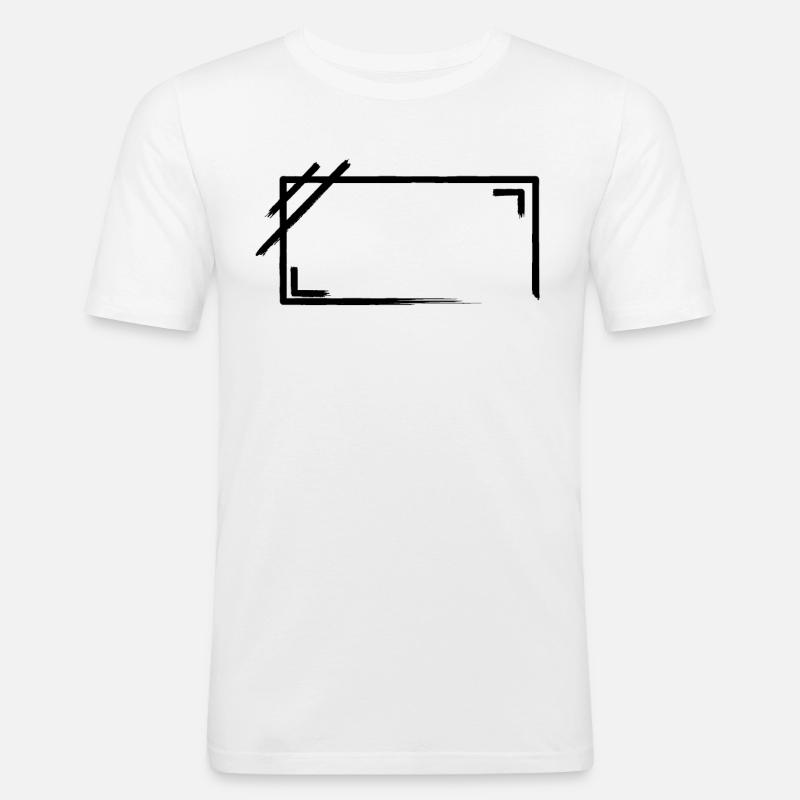 Weathered Rectangular Frame Strokes - Men's Slim Fit T-Shirt - white