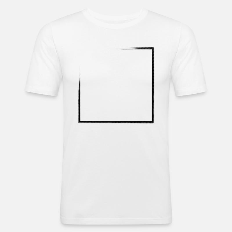 Weathered rectangular frame - Men's Slim Fit T-Shirt - white