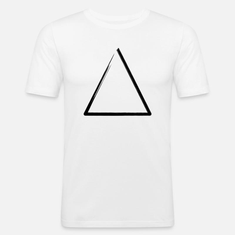 Weathered triangle frame - Men's Slim Fit T-Shirt - white
