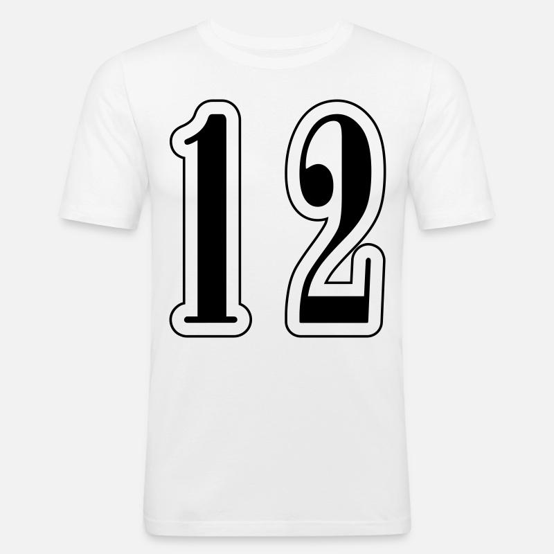 12 Number symbol - Men's Slim Fit T-Shirt - white