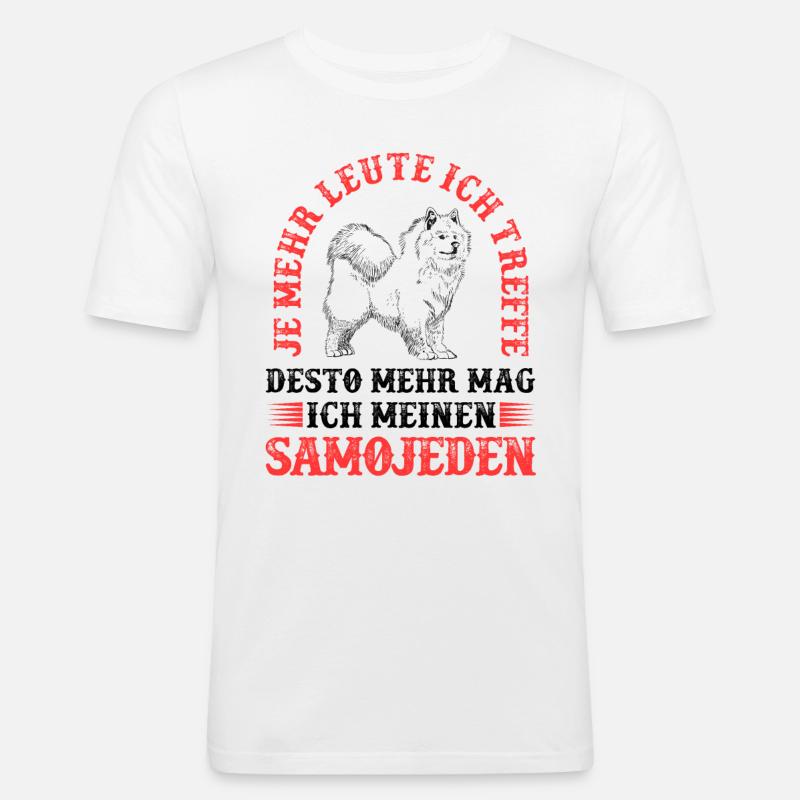Samojede mehr mögen Samojedenspitz - Männer Slim Fit T-Shirt - Weiß