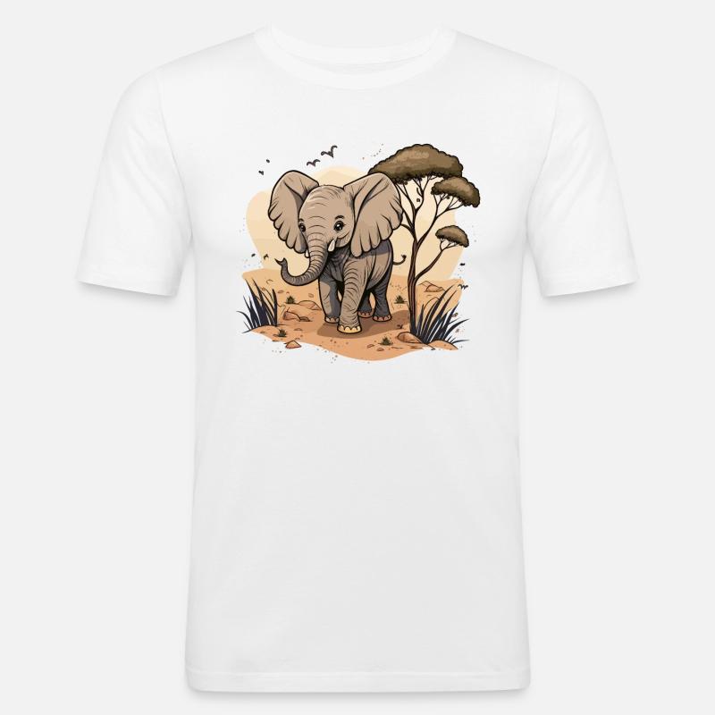 Riese der Savanne - Männer Slim Fit T-Shirt - Weiß