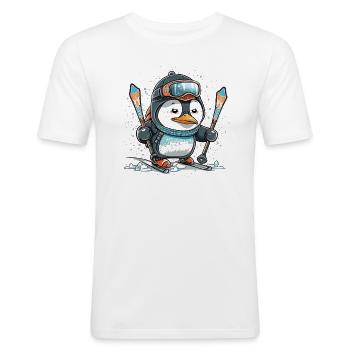 Chilly Downhill - Men's Slim Fit T-Shirt - white - Front - Nik (191cm)