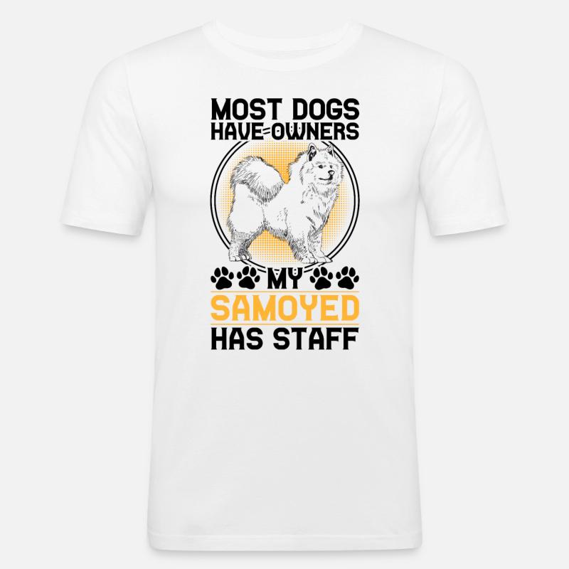 Samoyed has staff Samoyed Spitz - Men's Slim Fit T-Shirt - white