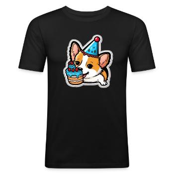 Party Pup - Men's Slim Fit T-Shirt - black - Front - Nik (191cm)
