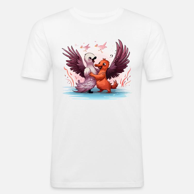 Das Tango-Duo - Männer Slim Fit T-Shirt - Weiß