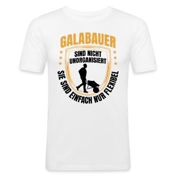 Galabauer sind flexibel Landschaftsbauer - Männer Slim Fit T-Shirt - Weiß - Vorne - Nik (191cm)