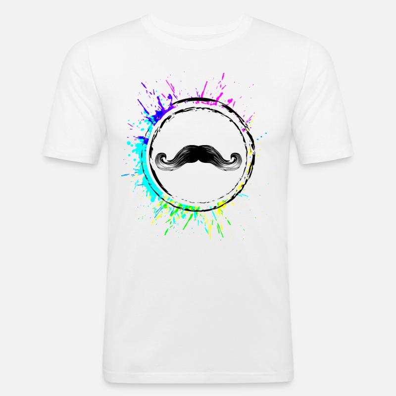 Schnurrbart symbol - Männer Slim Fit T-Shirt - Weiß