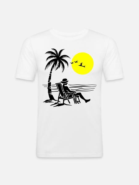 Summer Beach Holidays - Men's Slim Fit T-Shirt - white