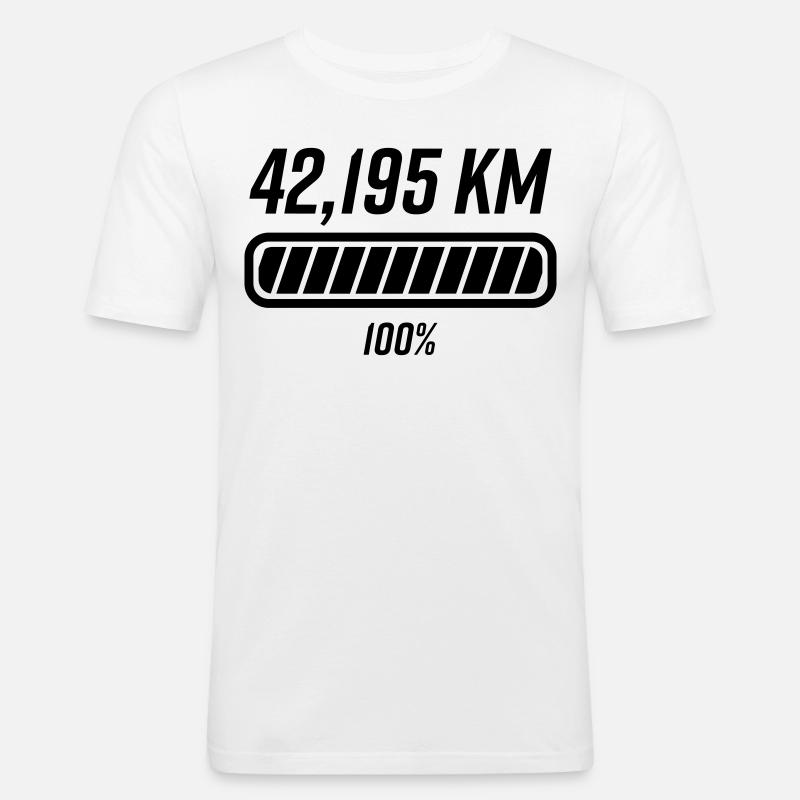 Marathon Marathon Runner Loading Course - Men's Slim Fit T-Shirt - white