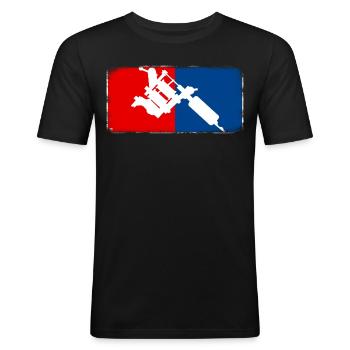 Machine à tatouer encré maquillage - T-shirt près du corps Homme - noir - Devant - Nik (191cm)