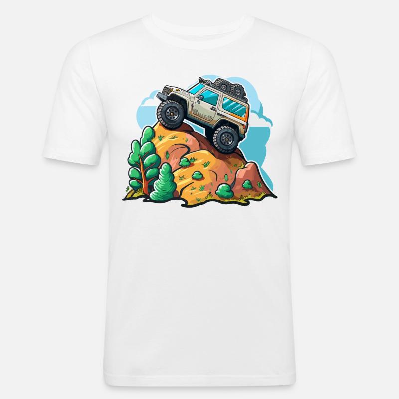 Der Offroad-Kletterer - Männer Slim Fit T-Shirt - Weiß