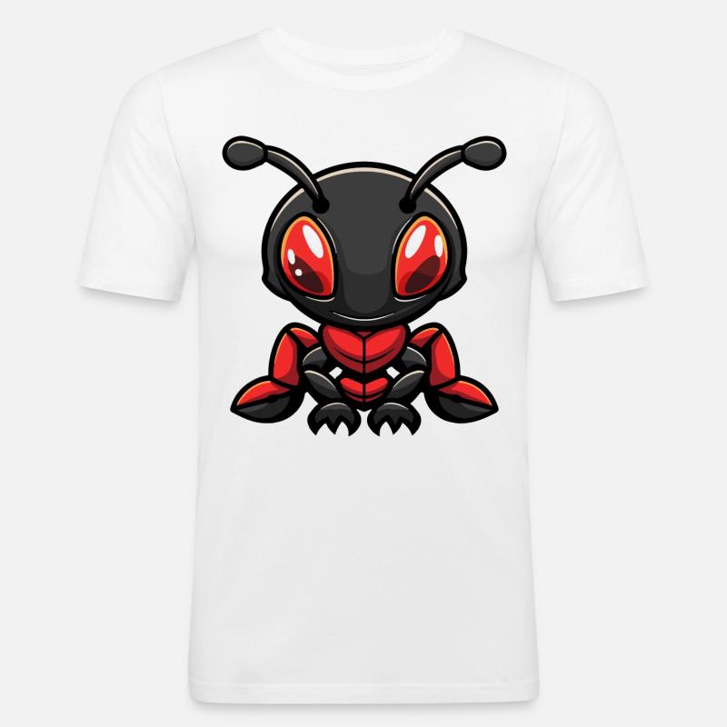 Ameise Comic - Männer Slim Fit T-Shirt - Weiß