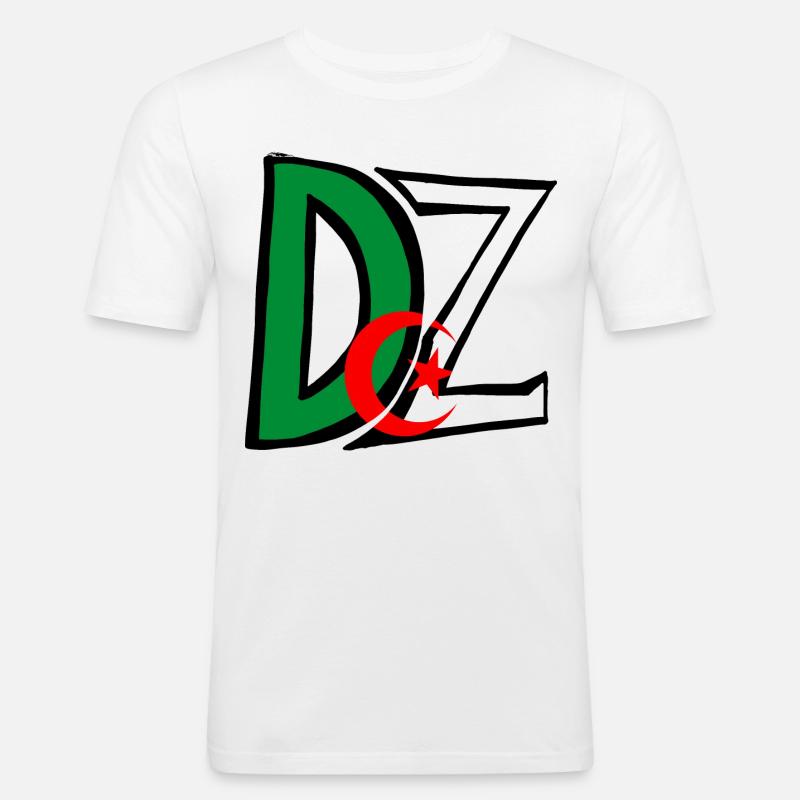 Dz Algerien - Männer Slim Fit T-Shirt - Weiß
