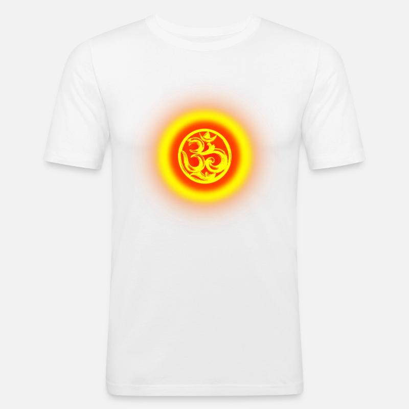 Om - Men's Slim Fit T-Shirt - white