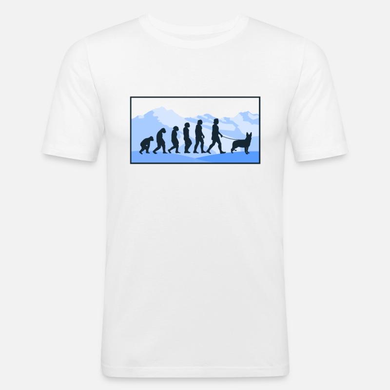 Harzer Fox Evolution Shepherd Gift - Men's Slim Fit T-Shirt - white