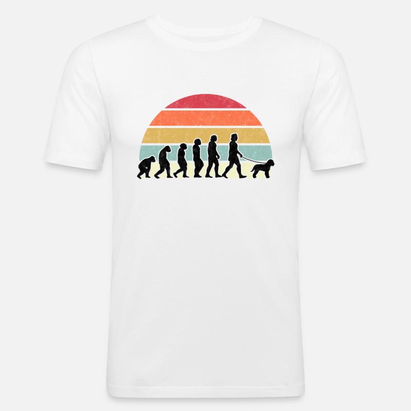 Lagotto Romagnolo Evolution Trüffelhund Geschenk - Männer Slim Fit T-Shirt - Weiß