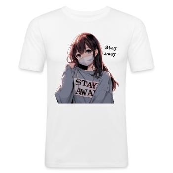 N’approchez pas - T-shirt près du corps Homme - blanc - Devant - Nik (191cm)