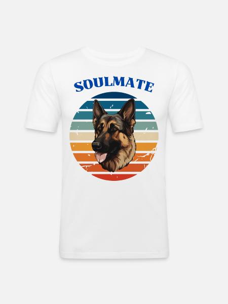 Soulmate Dog - Men's Slim Fit T-Shirt - white