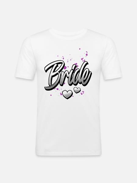 Enterrement de vie de jeune fille de l'équipe - T-shirt près du corps Homme - blanc